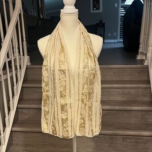 Luxurious Gold and Cream Women's Scarf